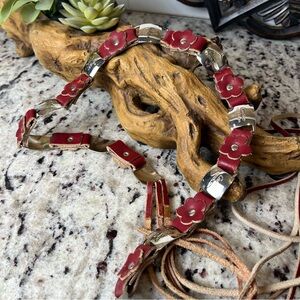 Y2K Cartier Belt with Leather Flowers and Fringe